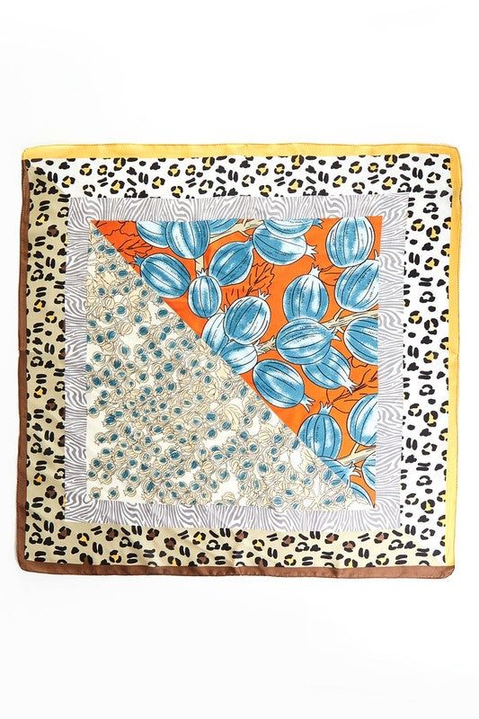 Mix Animal Printed Silky Square Scarf