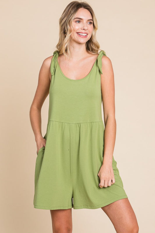 Annie Shoulder Knot Baggy Romper