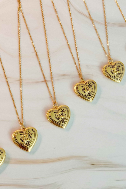 Heart Initial Open Locket Necklace