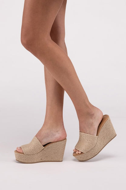 Woven Wedge Platform Heels