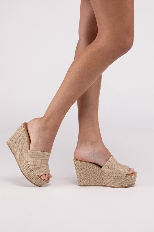 Woven Wedge Platform Heels