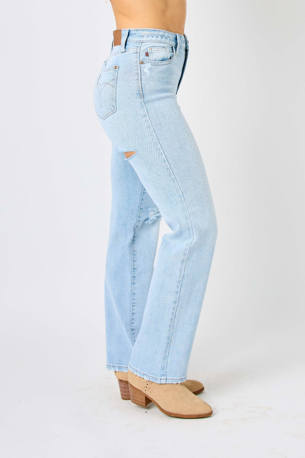 Judy Blue High Waist Distressed Straight Jeans