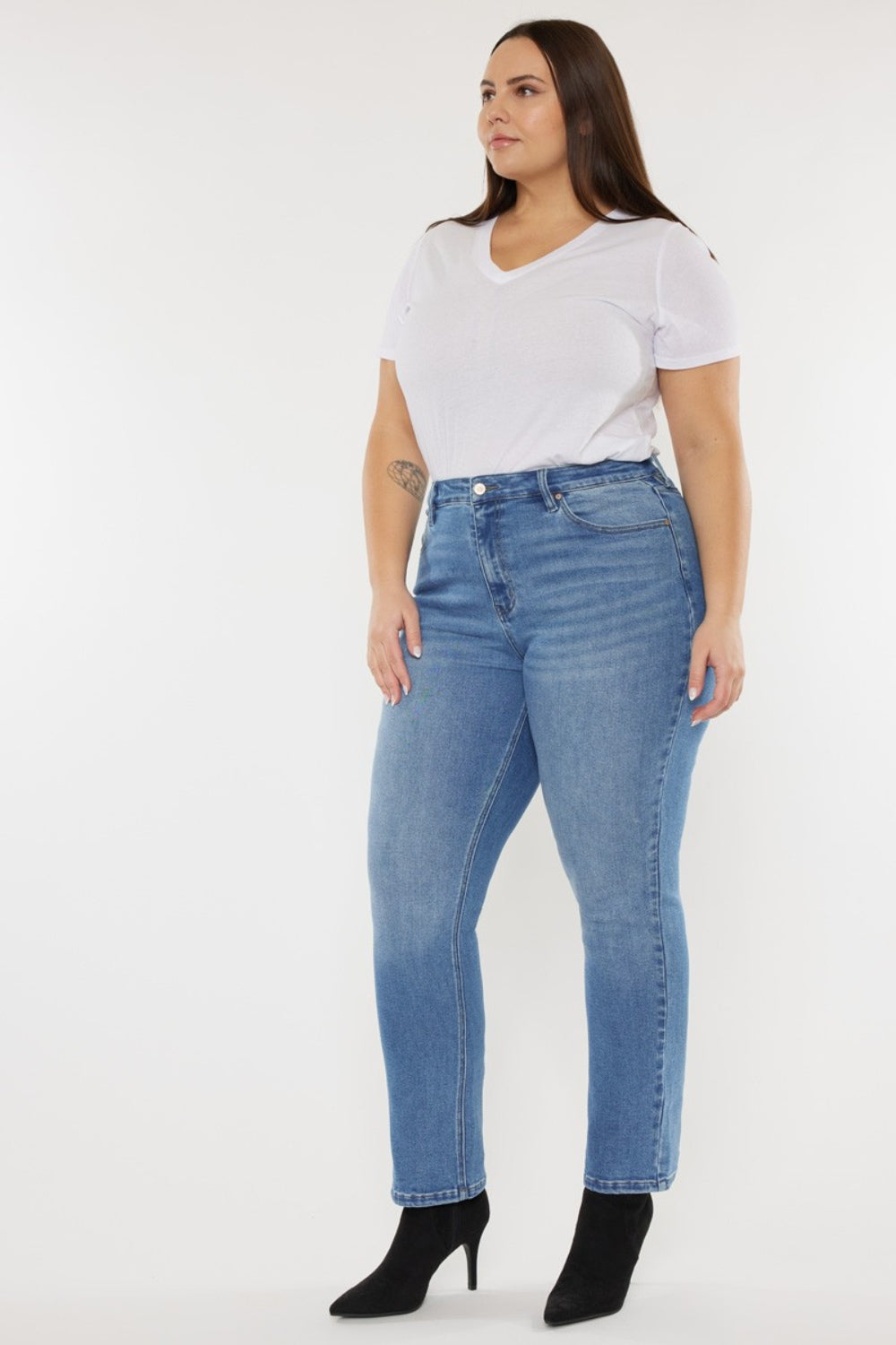 Kancan High Waist Stretch Straight Leg Jeans