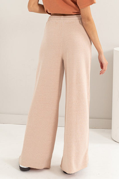 High Rise Wide Leg Drawstring Sweatpants