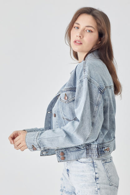 RISEN Cropped Denim Jacket