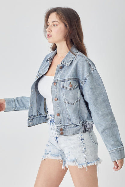 RISEN Cropped Denim Jacket