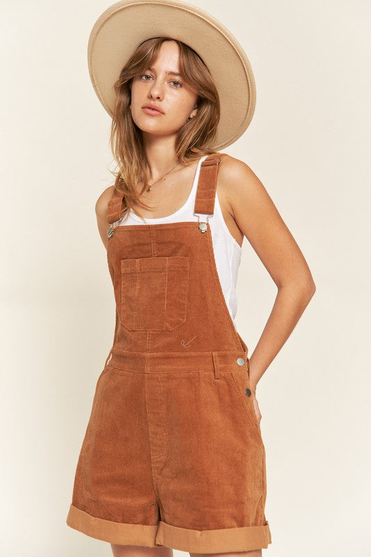 Elara Corduroy Overall Romper