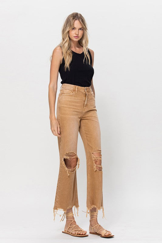 VERVET 90's Vintage Crop Flare Jeans