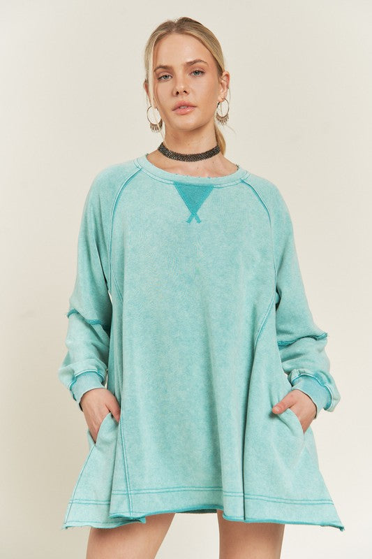 Colorwash Oversized Tunic Sweatshirt