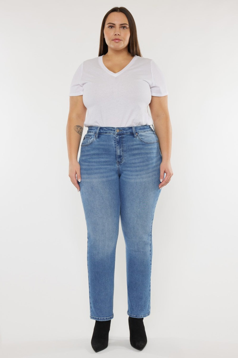 Kancan High Waist Stretch Straight Leg Jeans