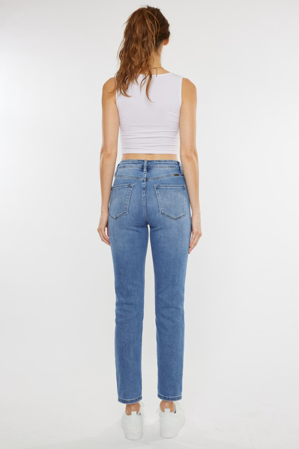 Kancan High Waist Stretch Straight Leg Jeans