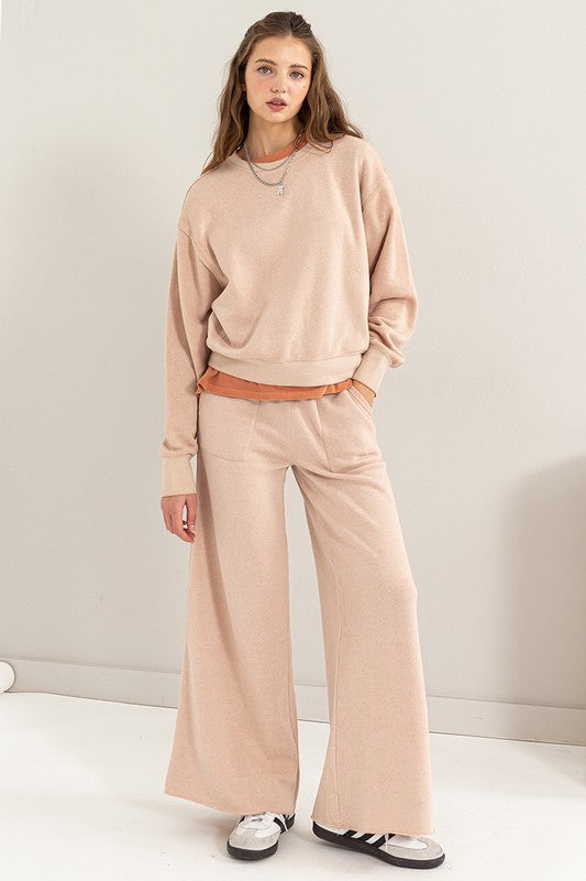 High Rise Wide Leg Drawstring Sweatpants