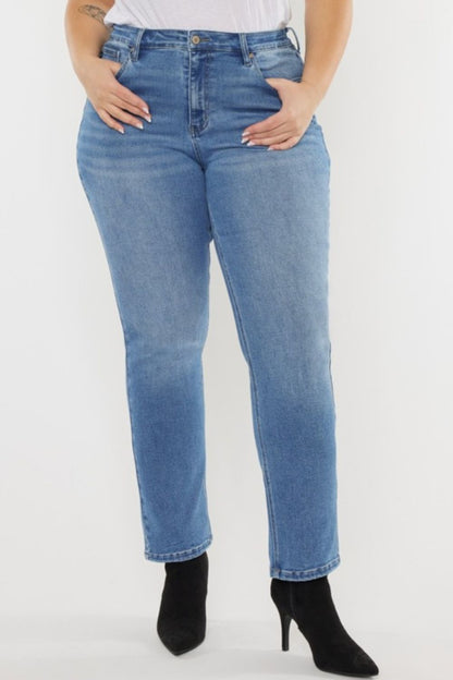 Kancan High Waist Stretch Straight Leg Jeans