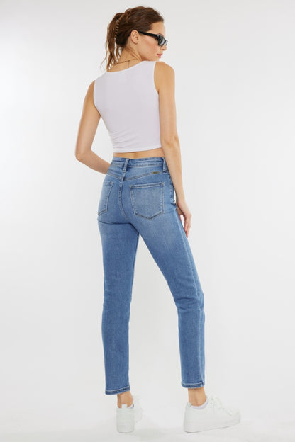 Kancan High Waist Stretch Straight Leg Jeans