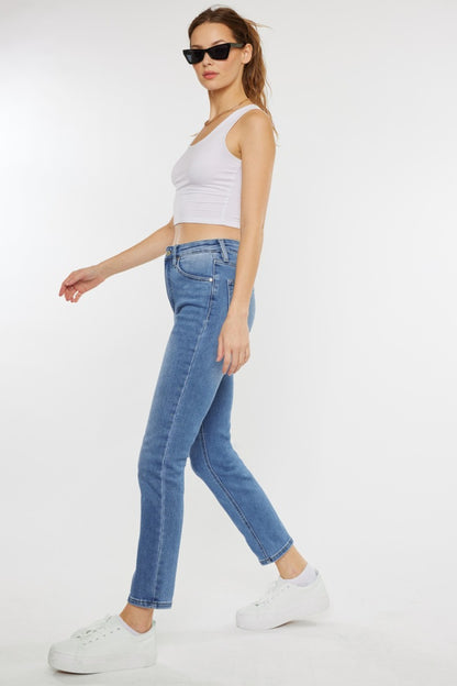 Kancan High Waist Stretch Straight Leg Jeans