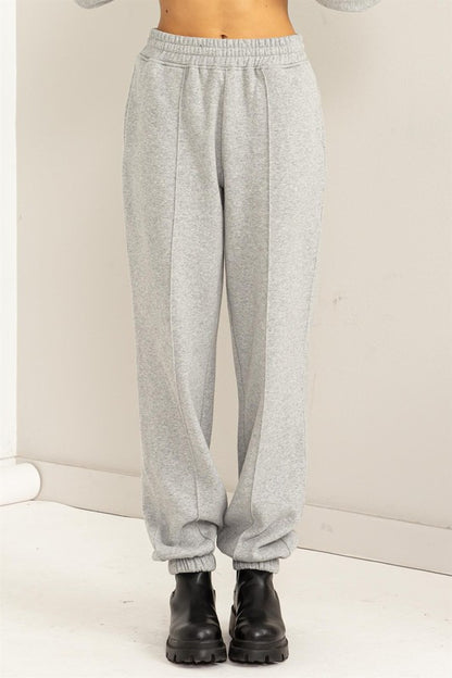 Essential High Waist Pintuck Sweatpants