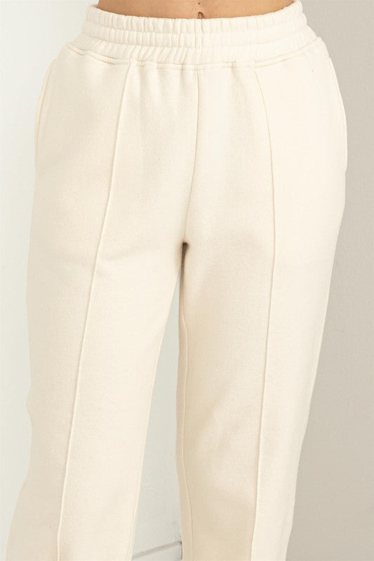 Essential High Waist Pintuck Sweatpants