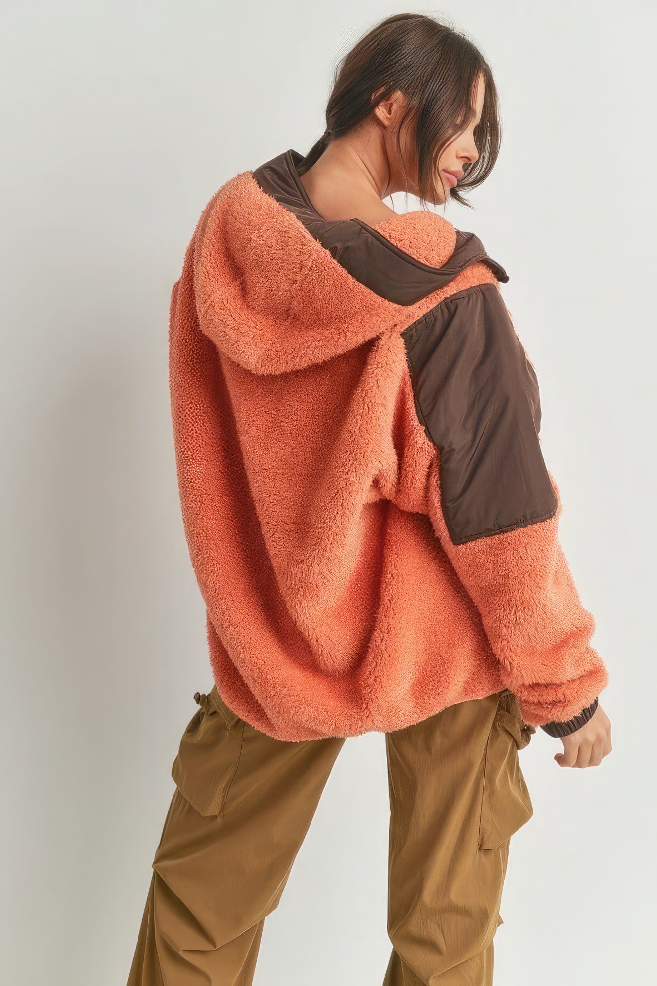 Warm Up Two-Toned Cozy Hooded Sweater