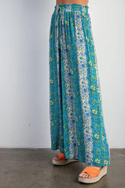 Savannah Boho Floral Print Gauze Palazzo Pants