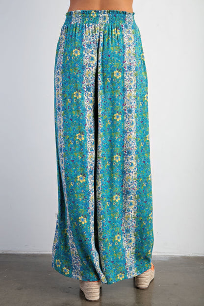 Savannah Boho Floral Print Gauze Palazzo Pants