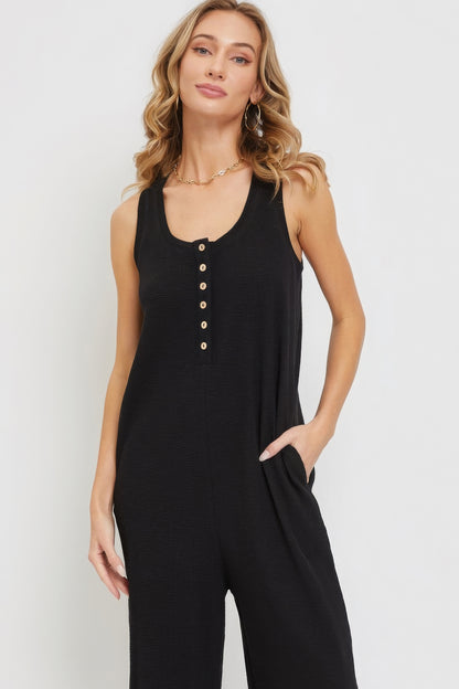 Running Errands Button Down Jumpsuit