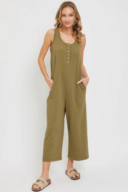 Running Errands Button Down Jumpsuit