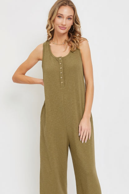 Running Errands Button Down Jumpsuit