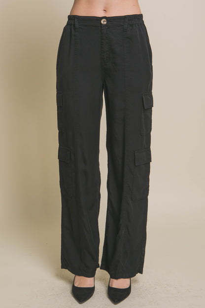 Black Tencel Cargo Pants