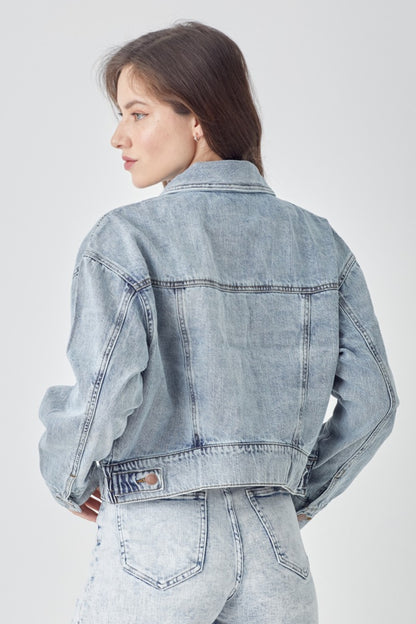 RISEN Cropped Denim Jacket