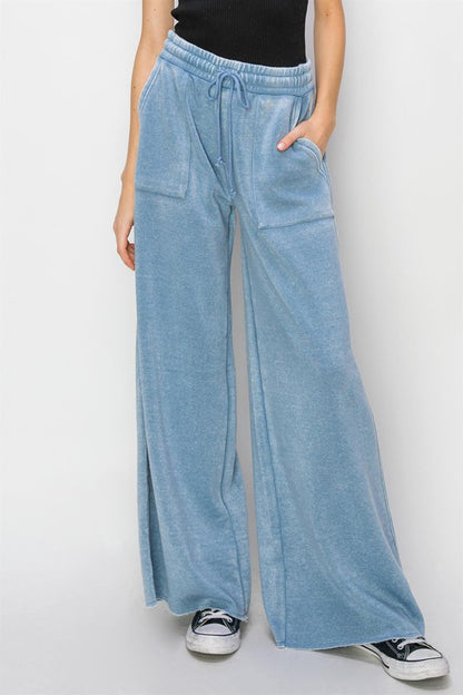 High Rise Wide Leg Drawstring Sweatpants