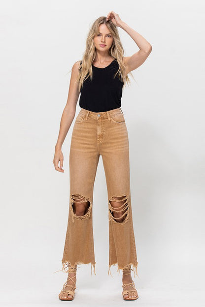 VERVET 90's Vintage Crop Flare Jeans