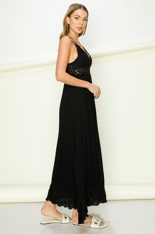 In Love Lace Bustier Maxi Dress