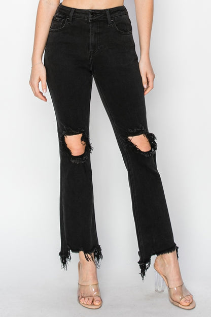 RISEN Distressed Raw Hem Jeans