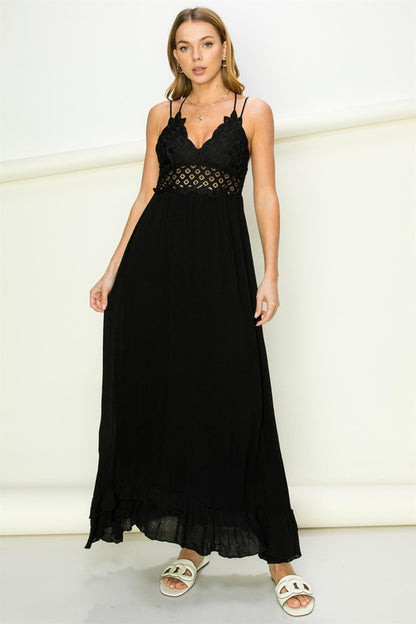 In Love Lace Bustier Maxi Dress