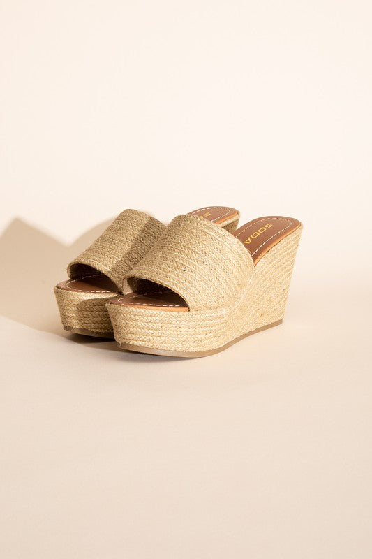 Woven Wedge Platform Heels