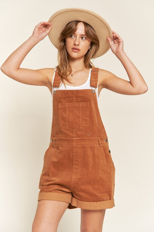 Elara Corduroy Overall Romper