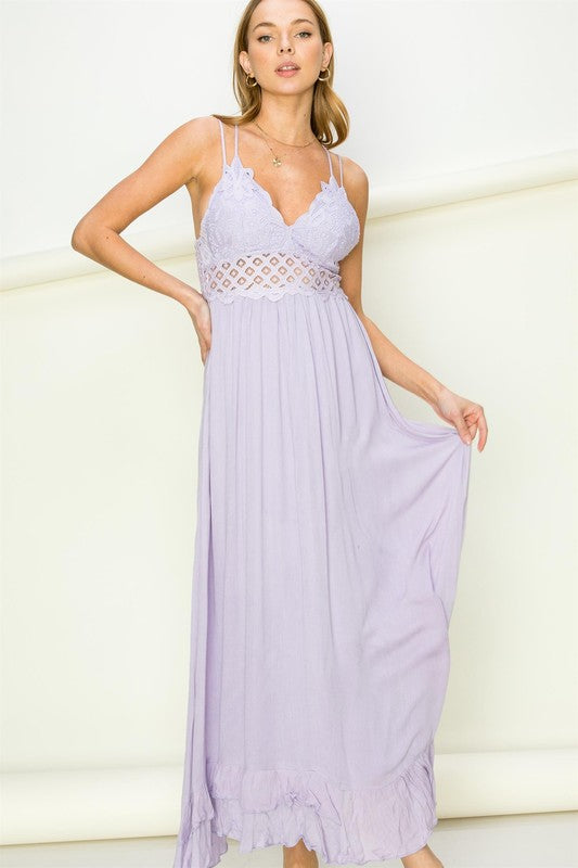 In Love Lace Bustier Maxi Dress