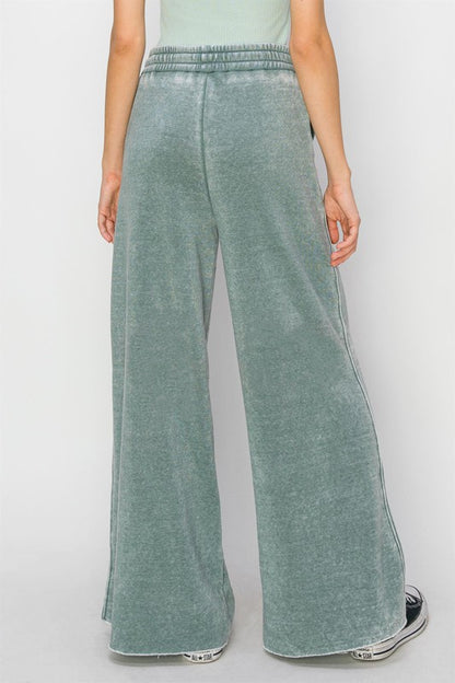 High Rise Wide Leg Drawstring Sweatpants