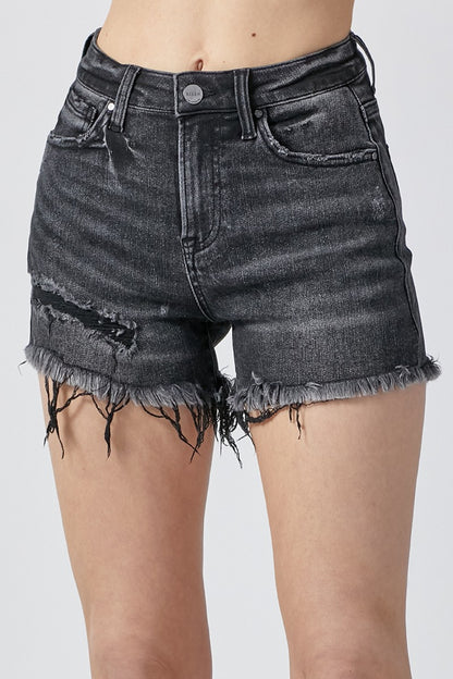 RISEN Raw Hem Denim Shorts