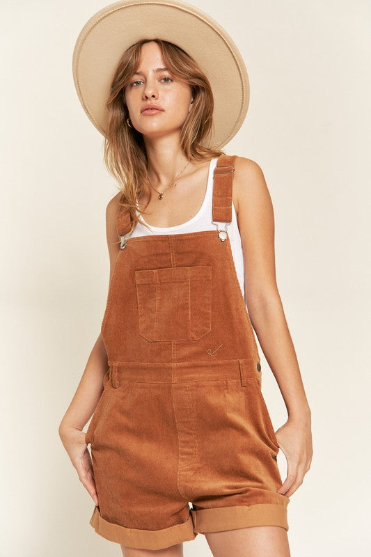 Elara Corduroy Overall Romper