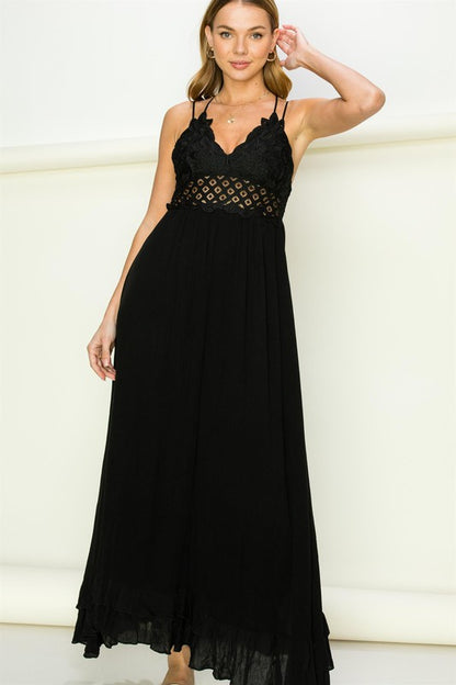 In Love Lace Bustier Maxi Dress