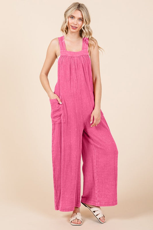 Pluto Wide Leg Overall Jumpsuit