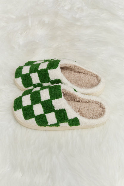 Green Checkered Slippers