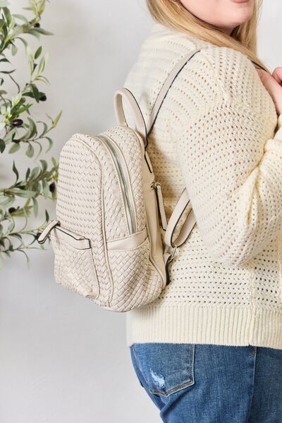 Leather Woven Backpack