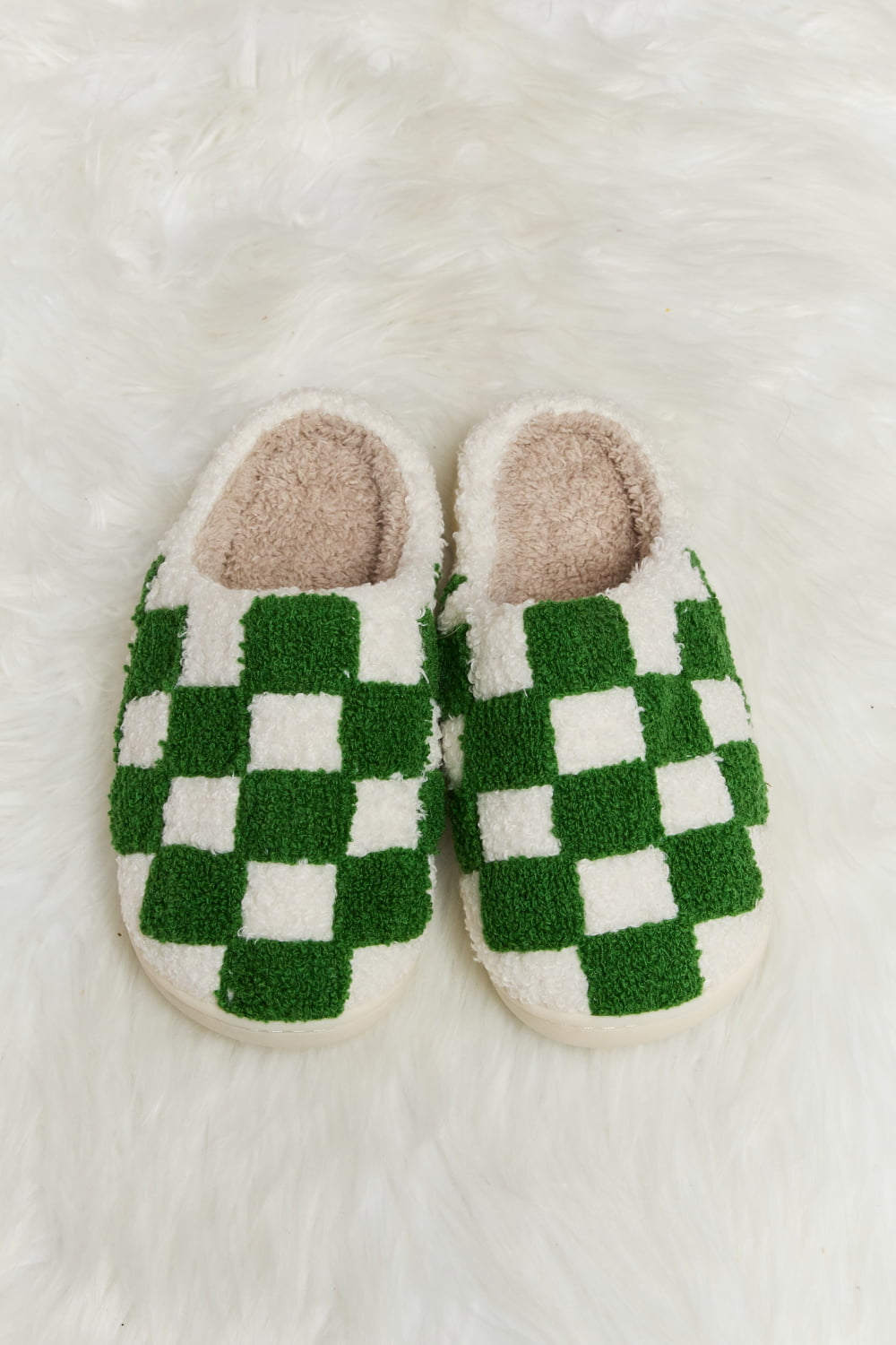 Green Checkered Slippers